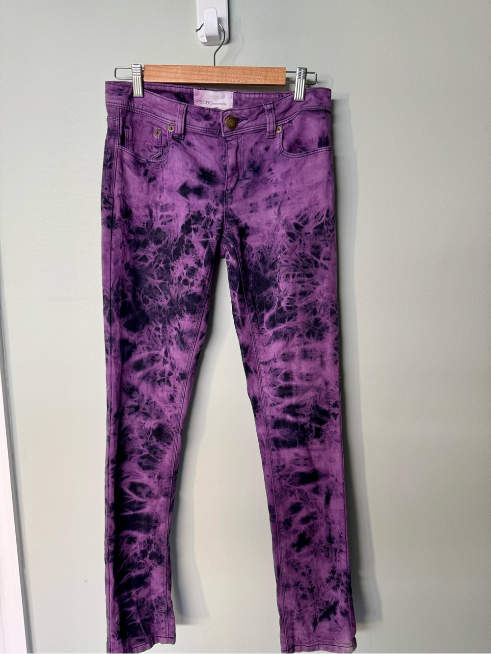 BCBGeneration Purple Tie-Dye Jeans